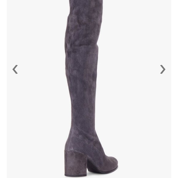 Stuart Weitzman Tieland Over Knee Suede Boots, Dark grey/Slate, Size 8M - Picture 1 of 3